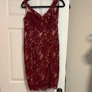 Lulu's Red Lace Mini Dress